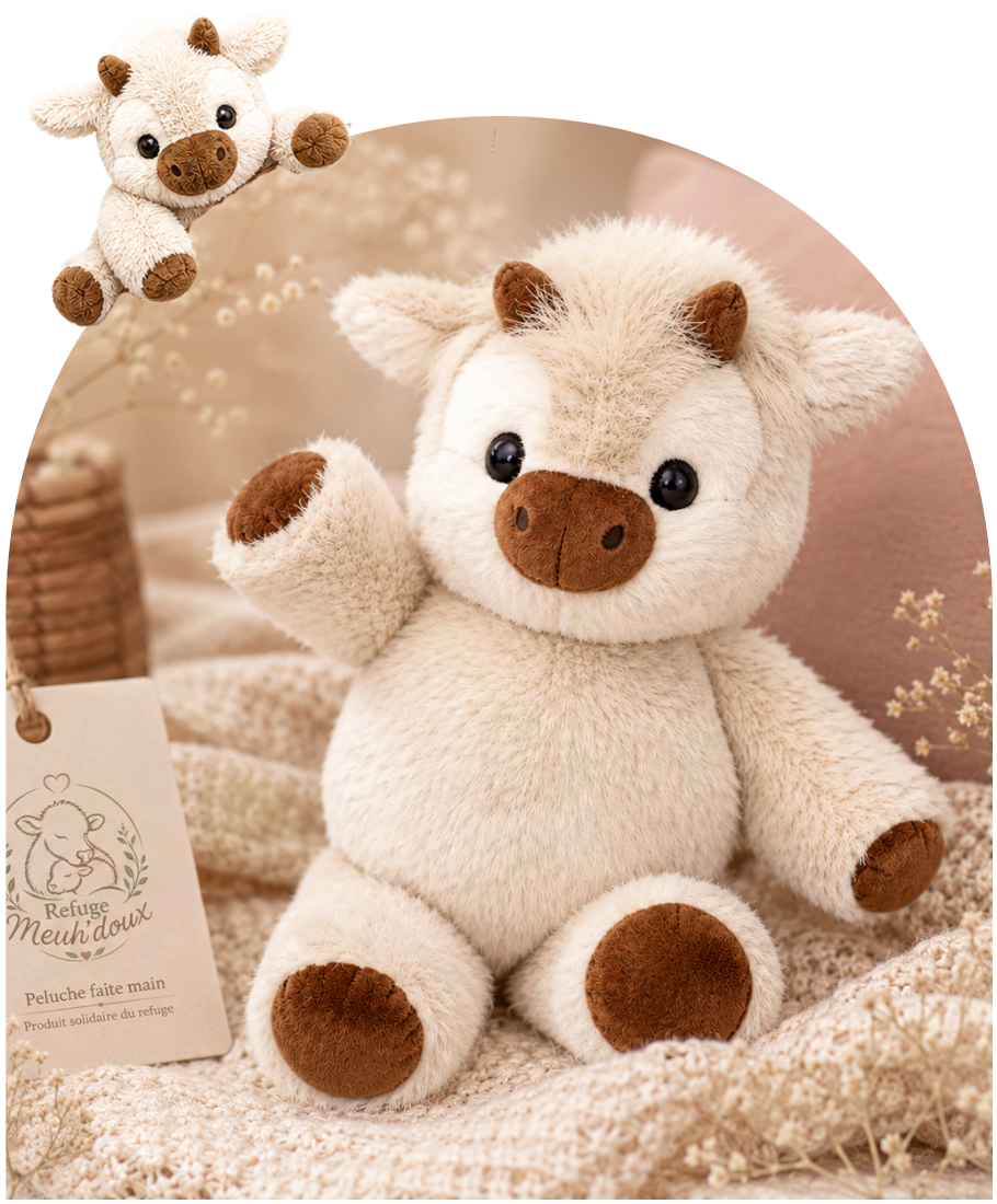 Peluche Meuh'doux faite main