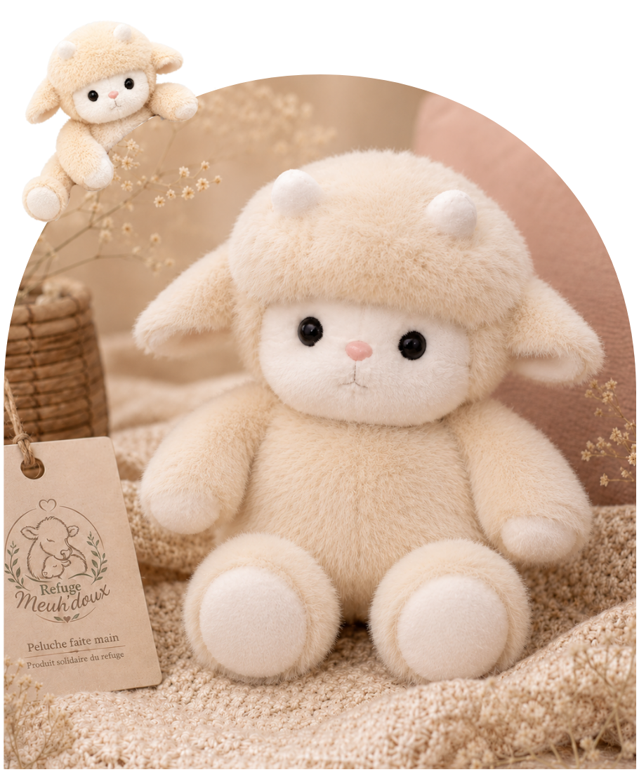 Peluche Meuh'doux faite main