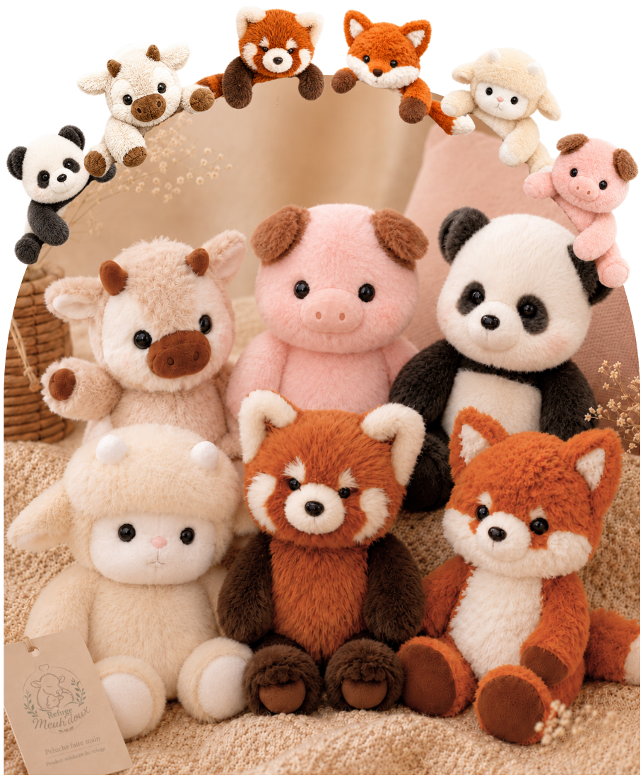 Peluche Meuh'doux faite main
